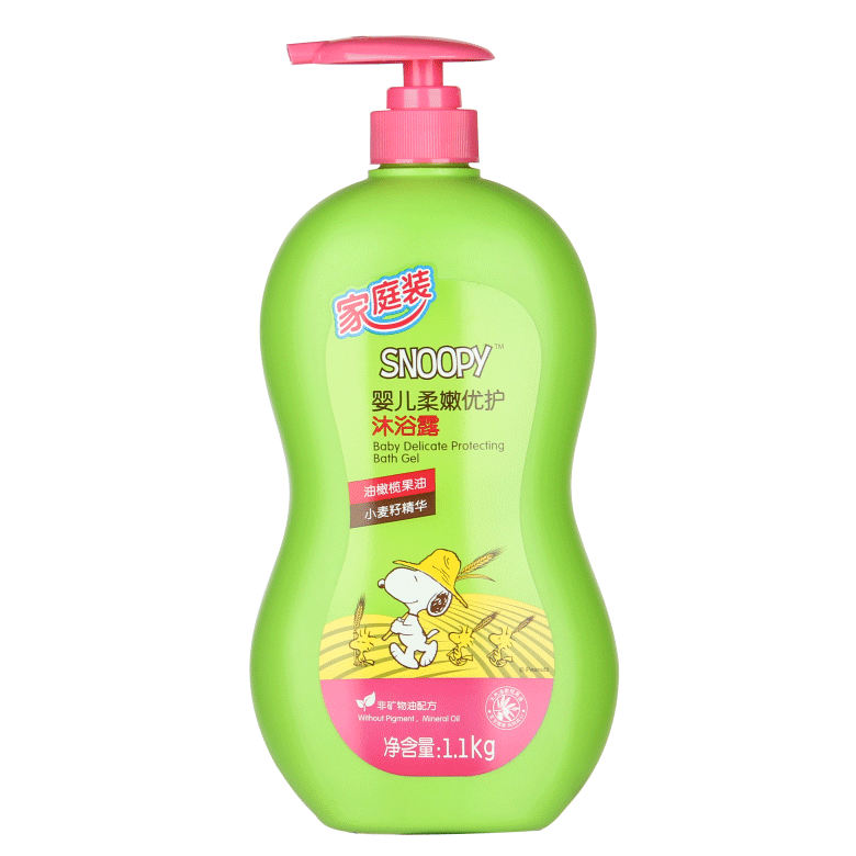 SNOOPY嬰兒柔嫩優(yōu)護沐浴露（家庭裝）正面